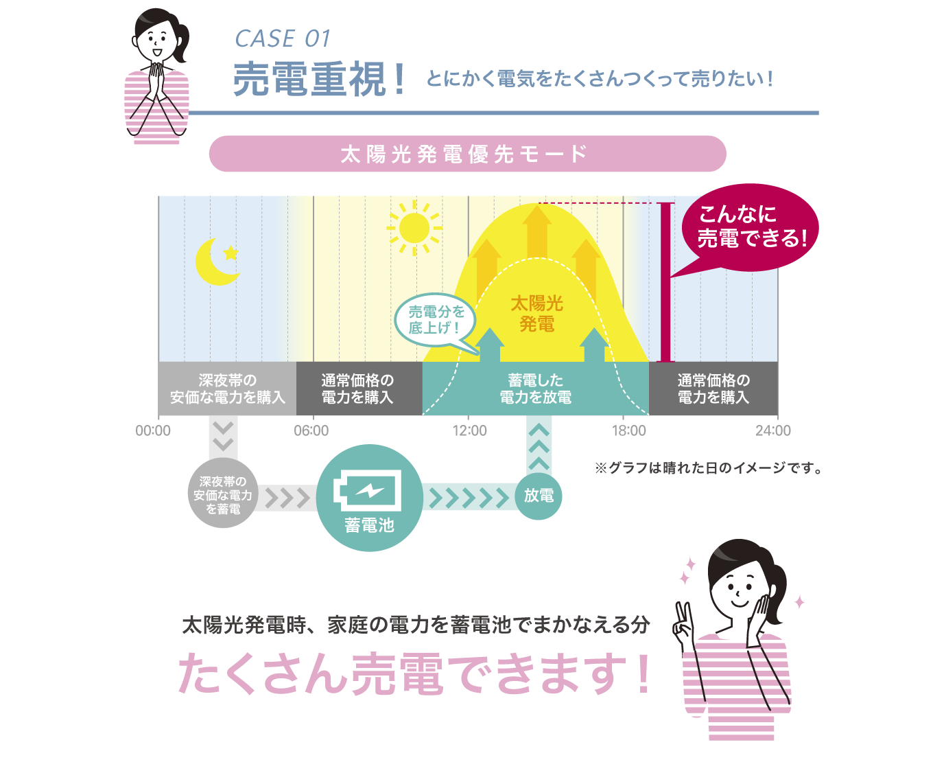 CASE1 売電重視!とにかく電気をたくさんつくって売りたい!